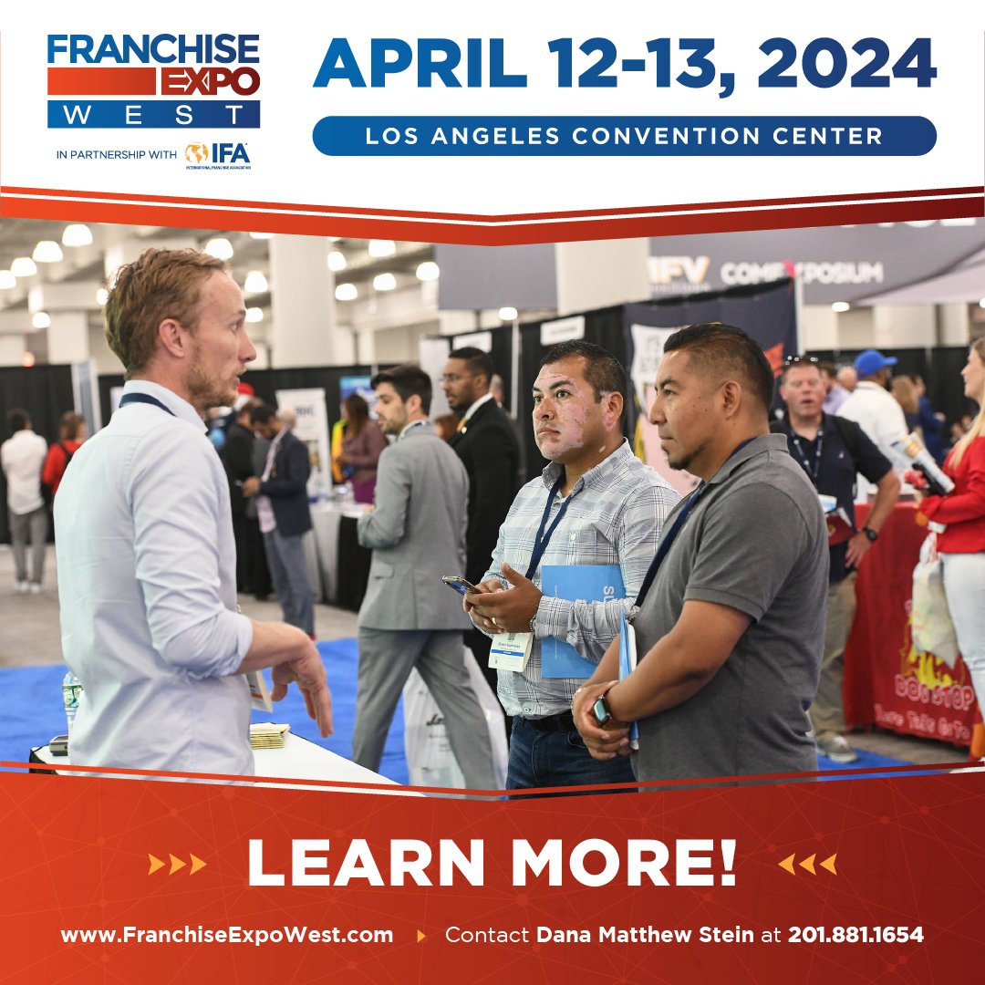 MFVExpositions's tweet photo. Expand your franchise pipeline by connecting face-to-face with qualified leads at #FranchiseExpoWest. Call 201.881.1654 for exhibiting info.
https://t.co/7jAsPaxxi3

#franchisedevelopment #franchisor #franchising #franchisenetworking #franchisemarketing #franchiseevents https://t.co/OMI5lLDXtL