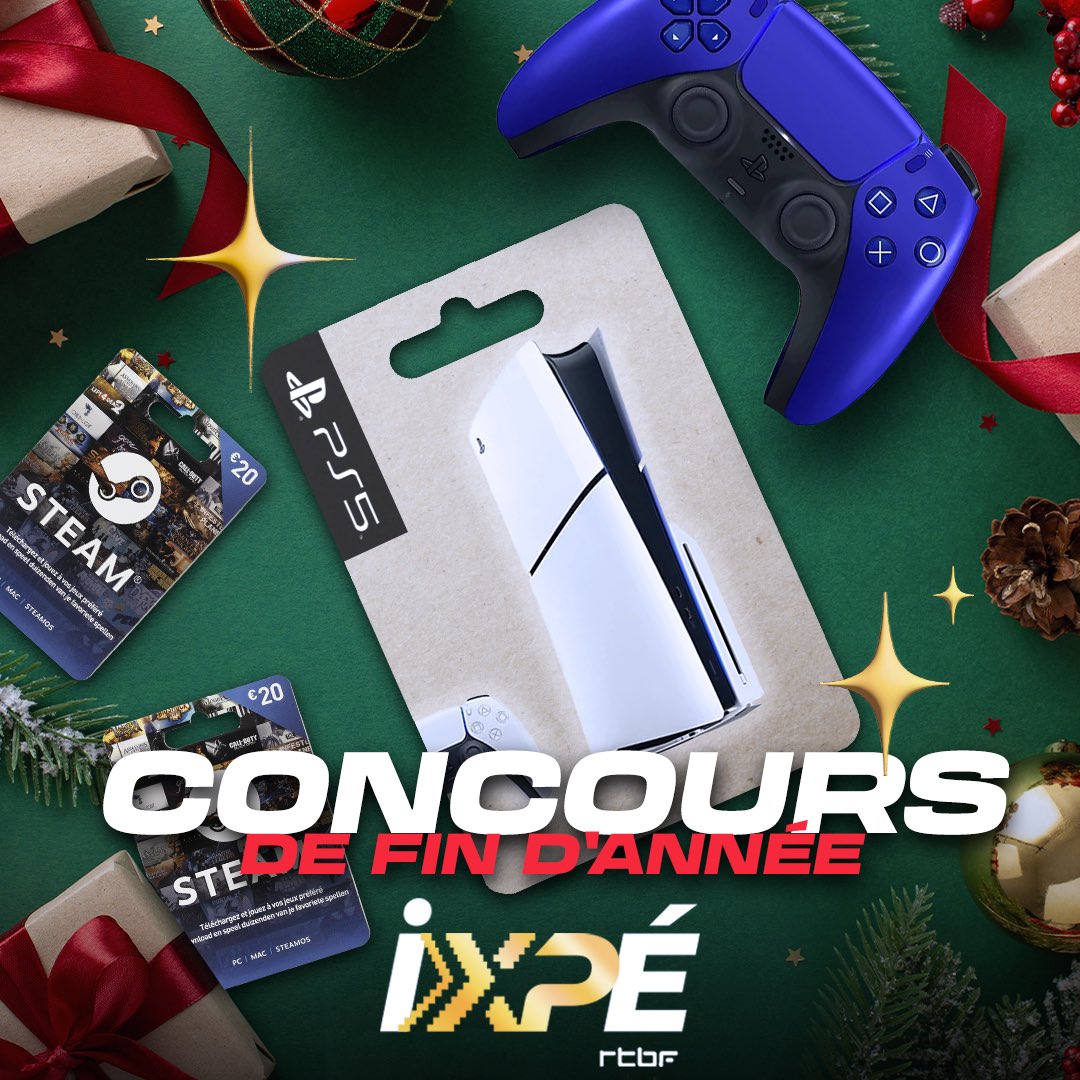 #Concours 🎁

Pour la fin d'année, on te régale avec 5 lots comprenant au total 1 PS5, 5 manettes DualSense, et plein de Goodies !

🌟 Pour participer : rtbf.be/article/concou…

T.A.S. ce vendredi 22/12, bonne chance 🍀
