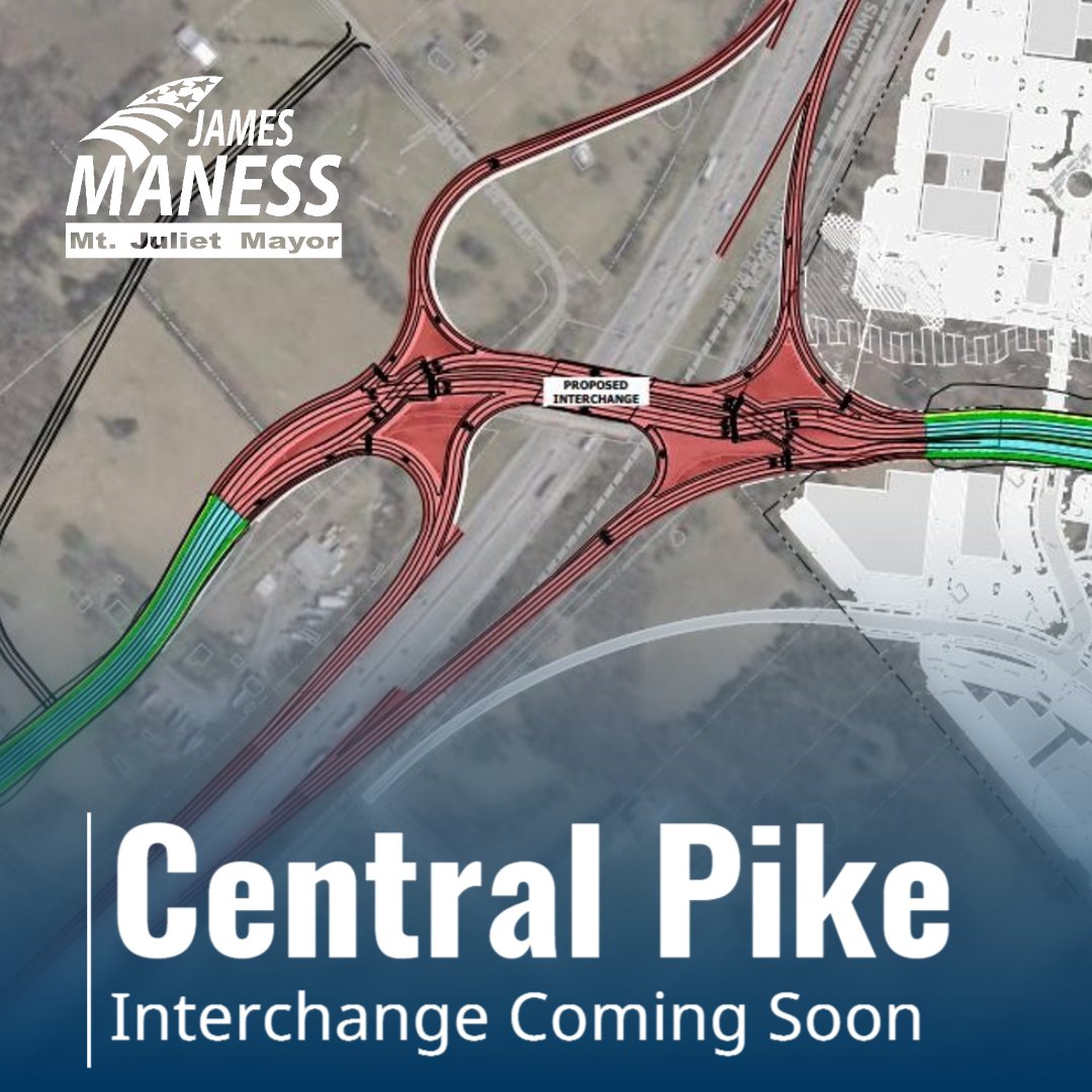 The wait is finally over! TDOT has announced the interchange at Central Pike is happening. Get ready for traffic relief in Mt. Juliet! If we can improve traffic here, we can do it anywhere in the city. #MtJuliet #CentralPikeInterchange #TrafficRelief #ComingSoon #PromiseKept