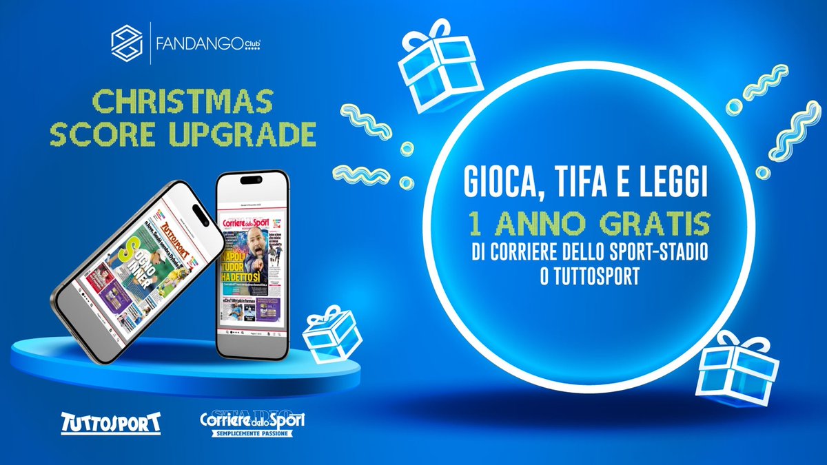 . @tuttosport e @CorSport ti regalano un anno di emozioni sportive! 📰 🎉 Leggi, tifa e gioca con noi e vinci il tuo abbonamento gratuito! 👉 corrieredellosport.it/promo/mgw/ #Tuttosport #CorrieredelloSport