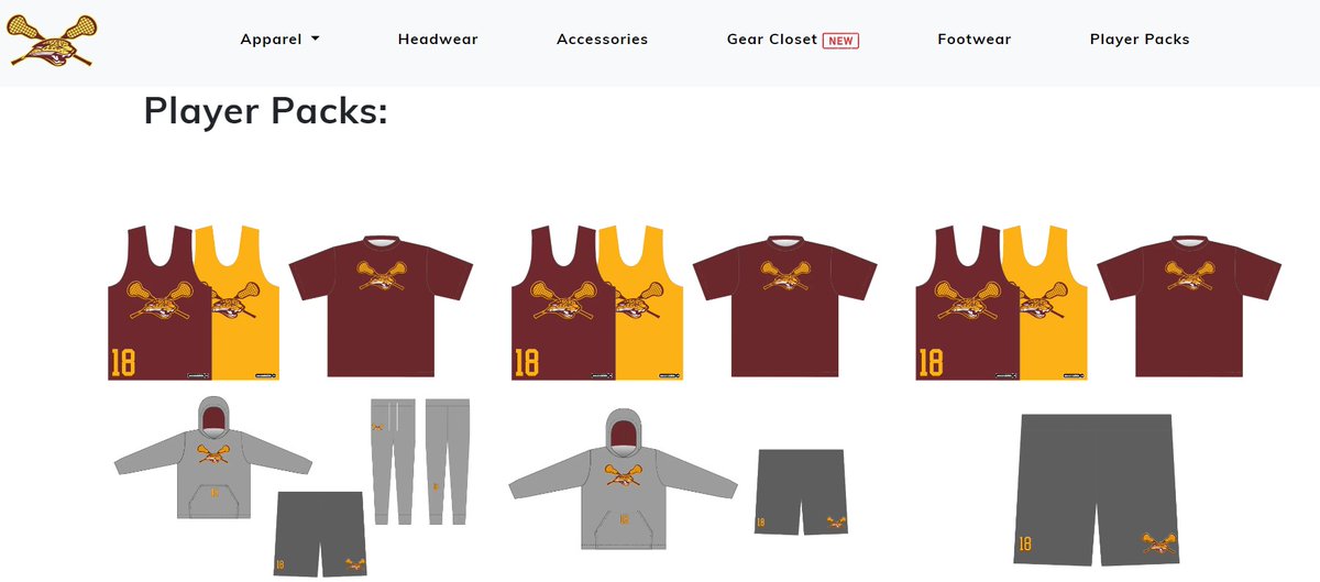 Make sure you place your order for practice pinnies at the team store.  If you have any questions about your number, reach out to Coach Chris or Coach Tito.
-  Sweatsuits are an "athletic" material (think Nike/UA) and a "joggers cut"
Cooper Store: cooperlacrosse.secondslide.io