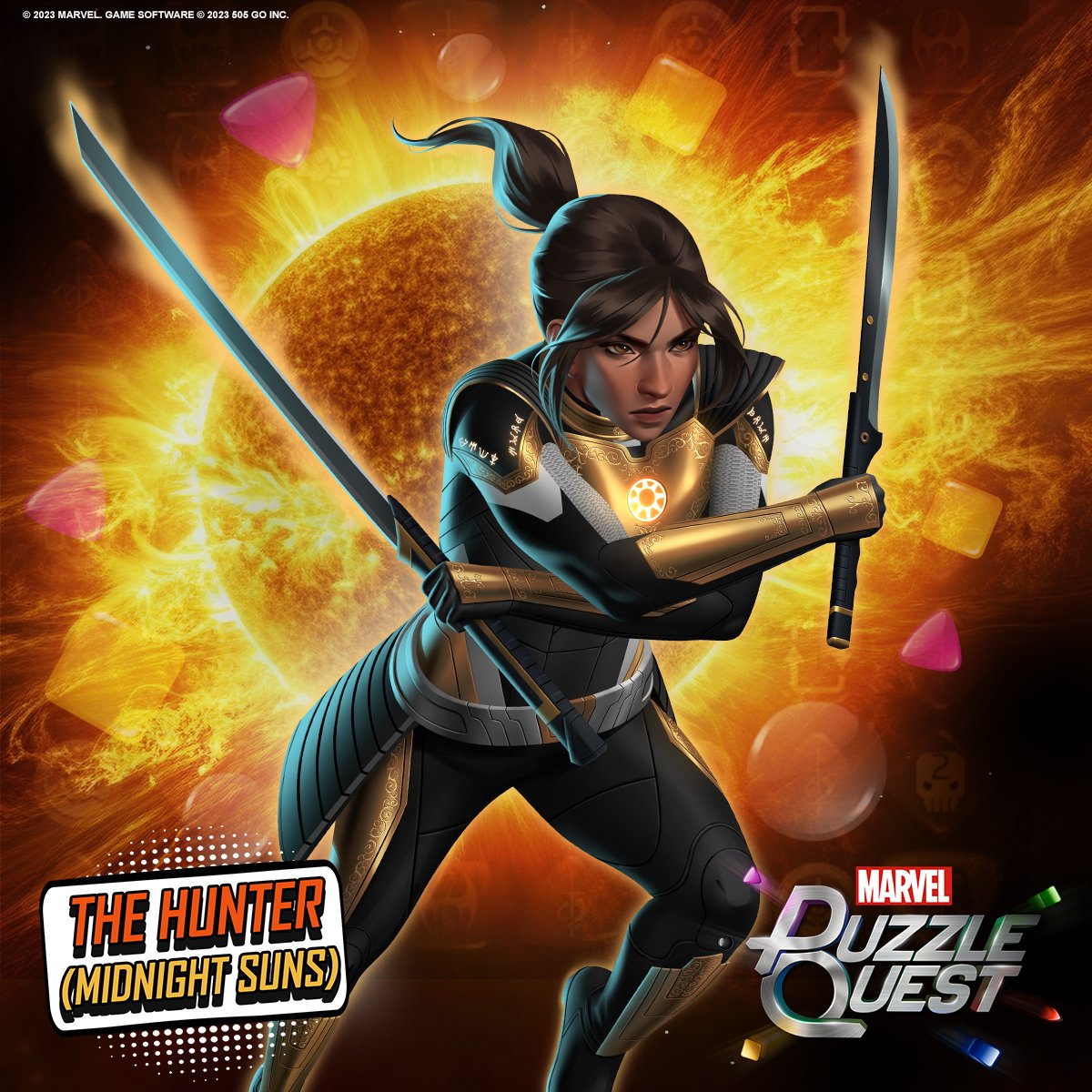 Today we're excited to announce that The Hunter will be joining @MarvelPuzzle Quest's roster as part of a Midnight Suns takeover event to cap off their momentous 10-year celebration: mpq.social/MidnightSuns Check out our blog for all the details: midnightsuns.2k.com/latest/marvel-…