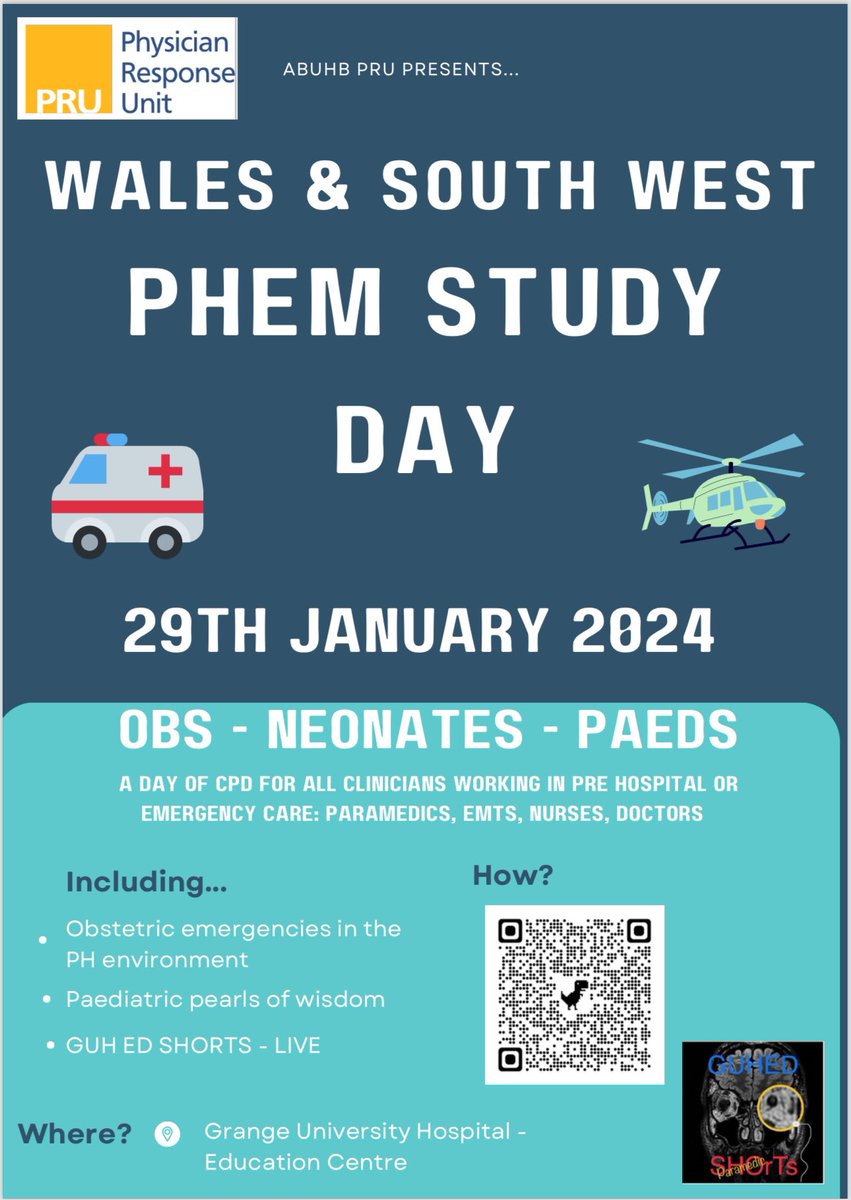 ⭐️ BOOKING NOW LIVE ⭐️ Only 100 spaces and filling up fast! Join us for a day of PHEM CPD covering the tiny and the terrifying 😱 All grades, specialities and professions welcome! eventbrite.co.uk/e/wales-and-so… @NyeBevanEM @AneurinBevanUHB @WelshAmbulance @EmrtsWales