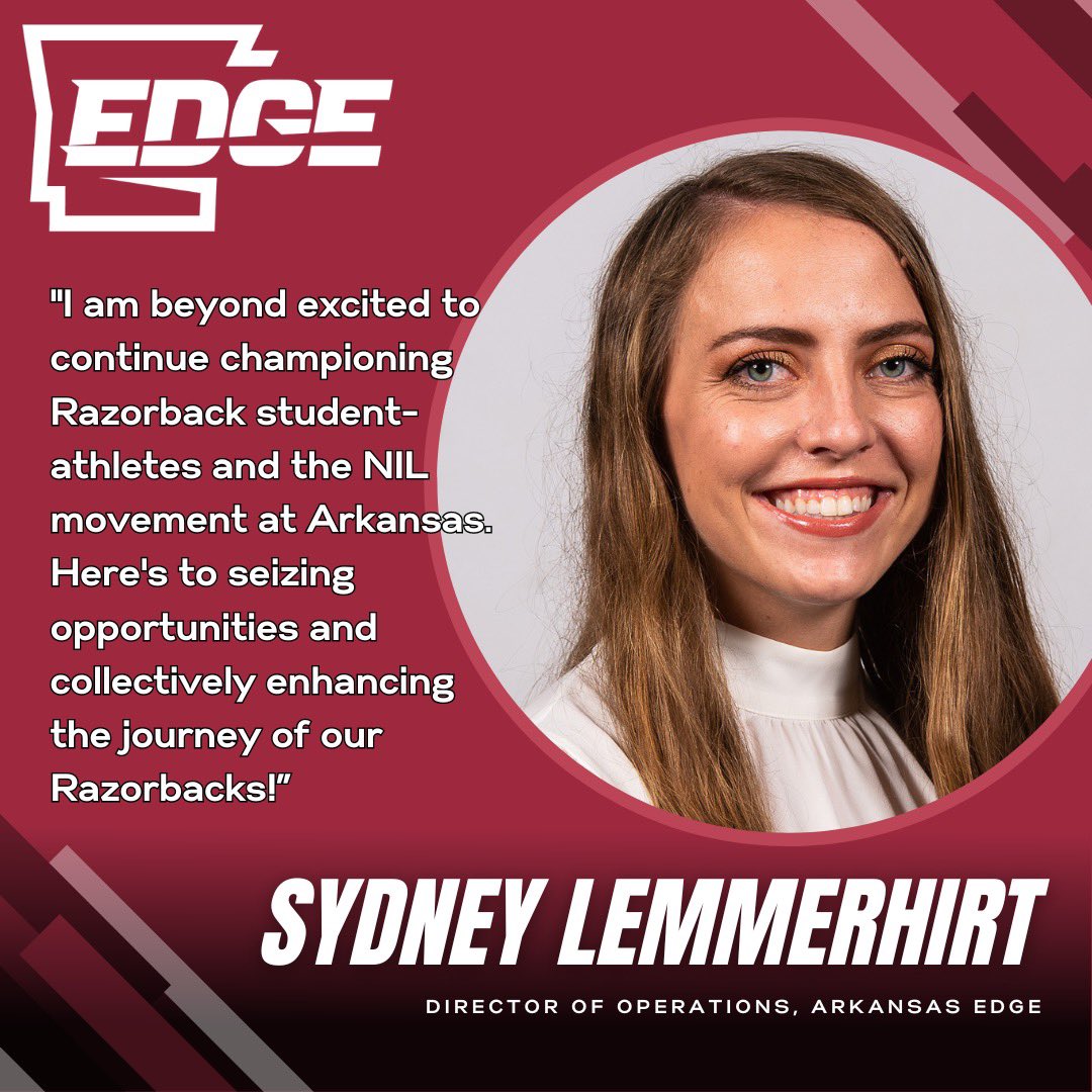 We’re thrilled to welcome Arkansas alum, former Gymback and Razorback NIL vet @SMcGlone97 to our team as the Director of Operations for Arkansas Edge 🤝 We can’t wait to see the incredible opportunities Sydney will create for our student-athletes! #WPS | #ArkansasEdge #NIL