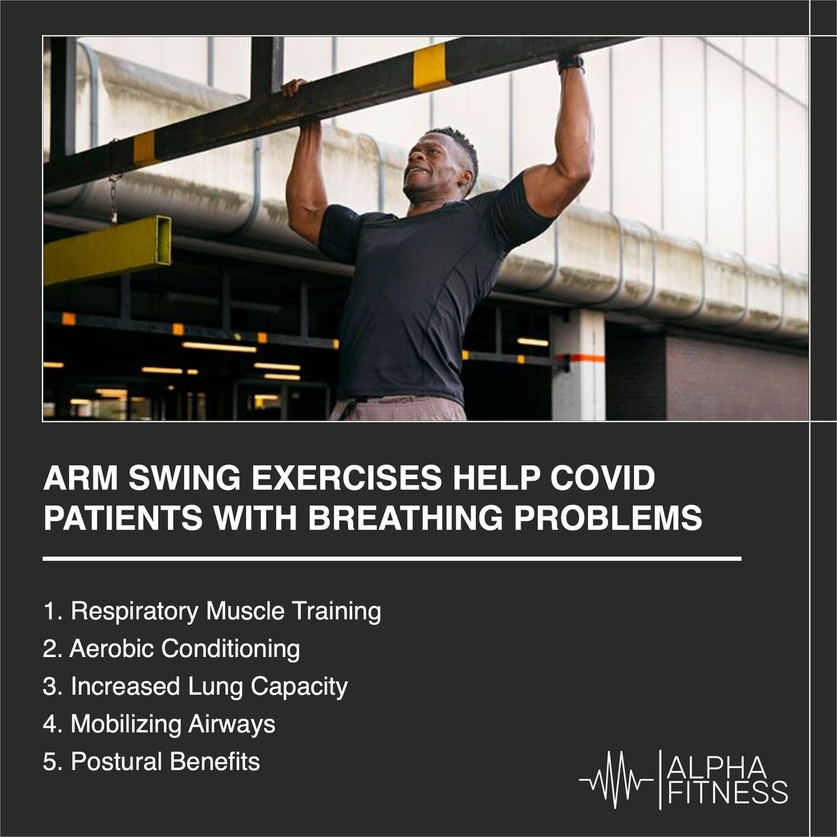 Arm swing exercises help COVID patients with breathing problems.
Arm swing exercises can be beneficial for individuals recovering from COVID-19, especially if they have exper...
#MuscleTraining #Aerobic #ArmSwing #COVID-19 #AlphaFitness #Fitness #Health #AlphaFitness.Health