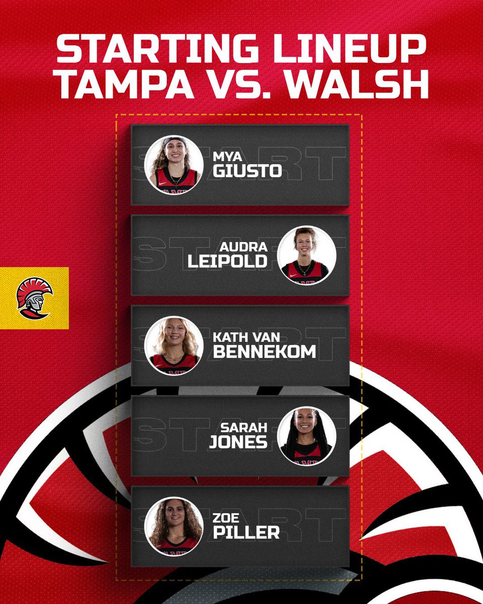 Starting 5️⃣ for Tampa Vs. Walsh

📊: stats.statbroadcast.com/mobile/?id=482…
📺: sunshinestateconference.tv/tampa/

#TampaWBB x #StandAsOne🛡️