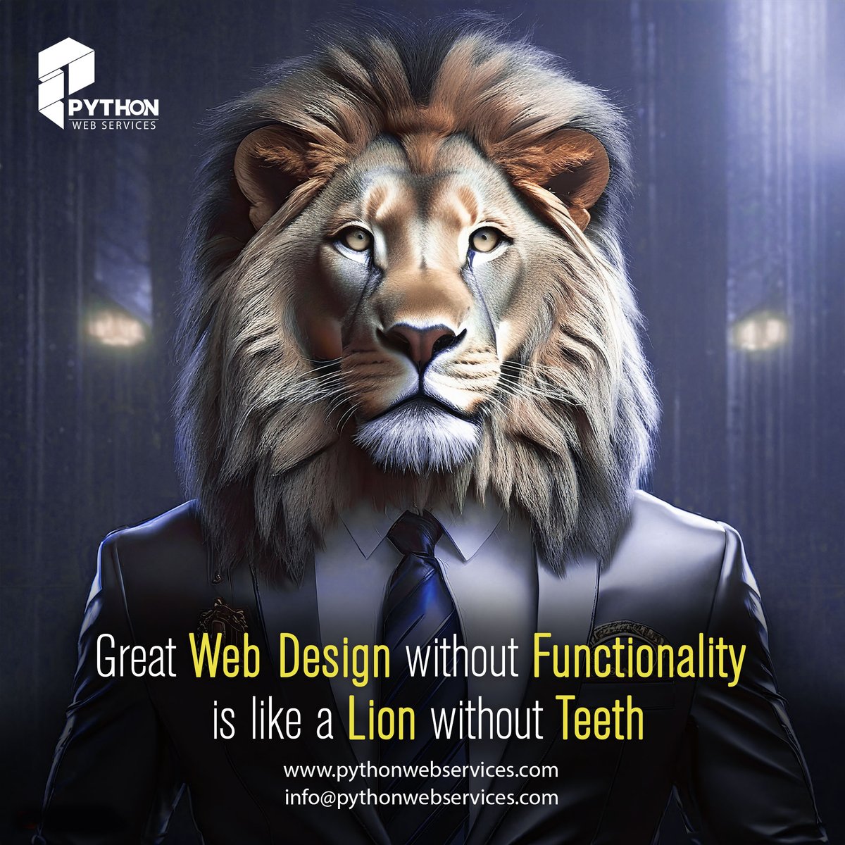 pythonwebservic's tweet image. Great Website Design without functionality is like a lion without teeth.
Hire for Website Designing Services
Email: info@pythonwebservices.com
pythonwebservices.com
.
.
#websitedevelopment #websitedesign #pythonwebservices #webdeveloper