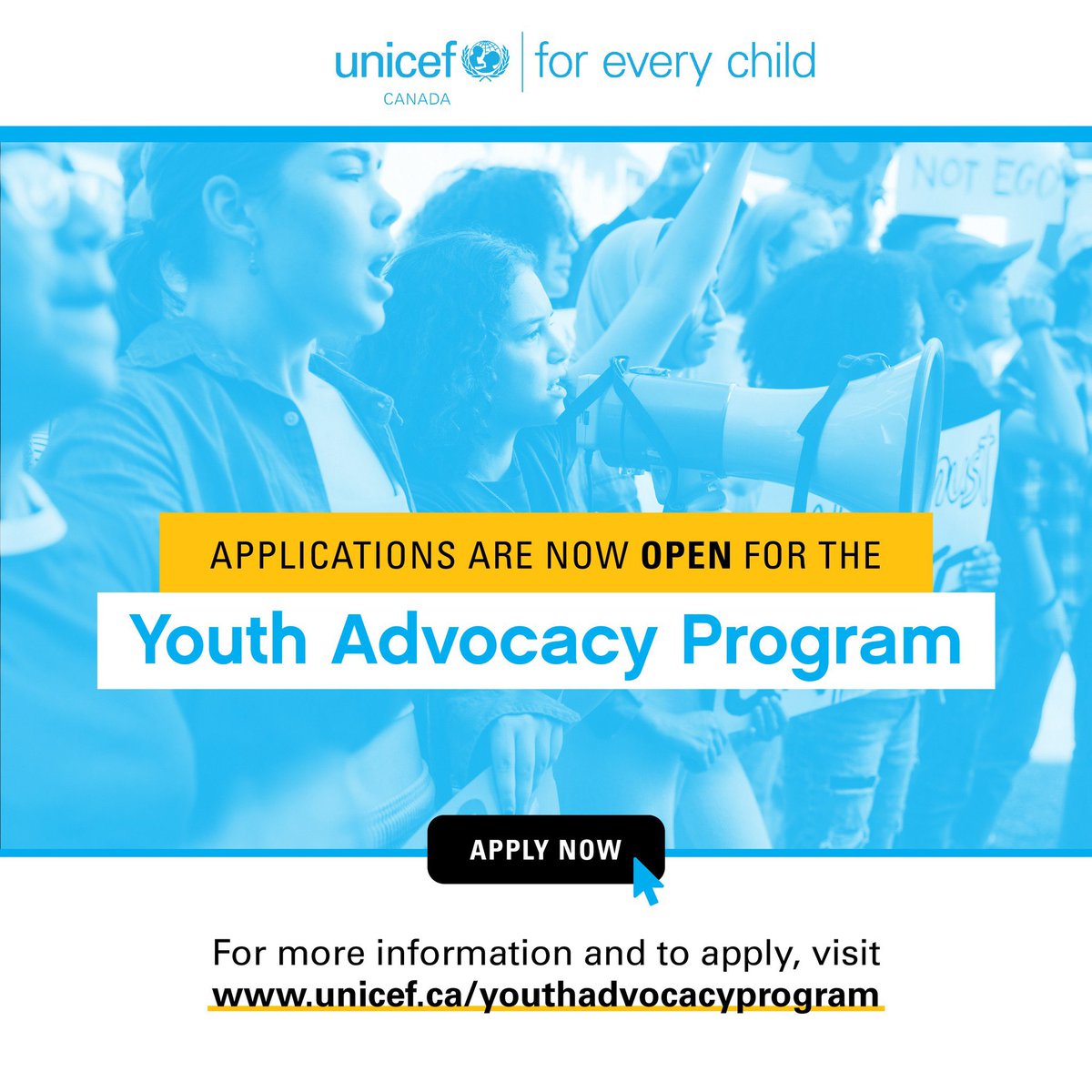 Alli Truesdell (@allitruesdell) on Twitter photo 🚨LAST DAY TO APPLY for <a href="/UNICEFCanada/">UNICEF Canada</a>’s 2024 Youth Advocacy Program!🚨
Are you a young person in Canada wanting to learn about how to become a powerful advocate and activist on the issues that you are passionate about?
Apply now👇
ow.ly/qtBZ50QiMZj 🚨LAST DAY TO APPLY for <a href="/UNICEFCanada/">UNICEF Canada</a>’s 2024 Youth Advocacy Program!🚨
Are you a young person in Canada wanting to learn about how to become a powerful advocate and activist on the issues that you are passionate about?
Apply now👇
ow.ly/qtBZ50QiMZj