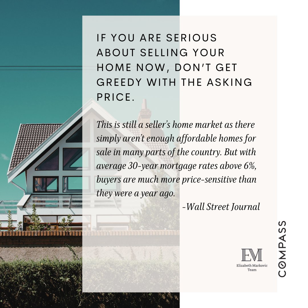 While it’s true there aren’t that many homes available for sale right now, your home’s asking price still matters. And, if it’s not selling, it may be priced too high.

#homeprice #elizabethmarkovicrealtor #realestatetips #sellersagent