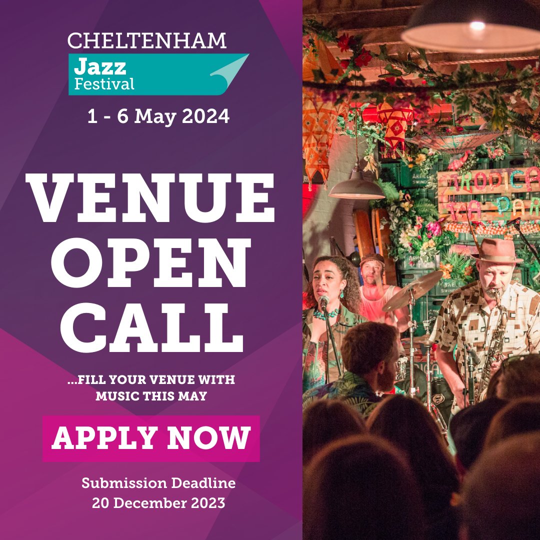 There's still time to be part of Cheltenham Jazz Festival 2024's ...around town program 🎷✨ Apply now to host unforgettable musical moments. Submissions close Dec 20. Link below. 👇 cheltfestivals.festivalpro.com/form/SGPUPQRKR… #CheltJazzFest #AroundTownVenues #ApplyNow