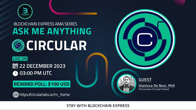 ama_tracker's tweet photo. 💿Join AMA session from @Blockchain_Ep with @circularweb3!
#Blockchain_Ep is Marketing Platform built for growing blockchain projects.
#Circular Protocol is a 4th Generation Layer 1 Blockchain Protocol.
⏱️Dec 22, 3 PM UTC
#AmaTracker https://t.co/h36MRRKr60