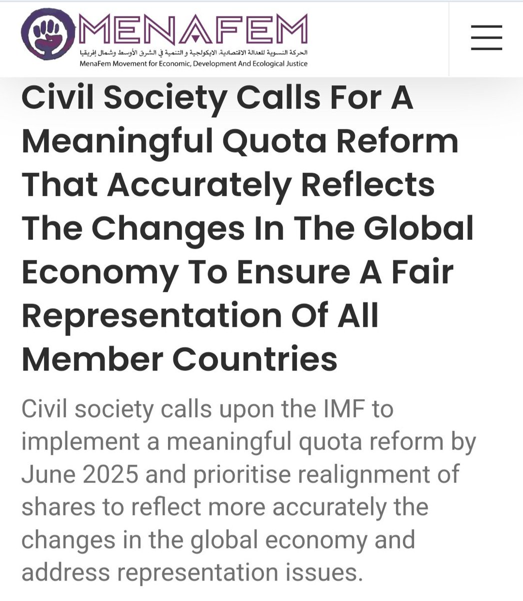 📈🌍 As @IMFNews concludes 16th #IMFQuota Review,in an open letter CSOs call for a meaningful #QuotaReform by June2025 that accurately reflects thechanges in the global economy to ensure a fair representation of all member countries @POTUS @KGeorgieva 👇 📄bit.ly/3uWXkeD