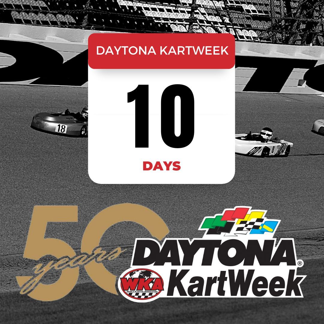 We are only 10 days to the 50th running of WKA's Daytona KartWeek!

Walk up entries will be welcome at the track for all three series starting on December 27.

Let's Go Karting!

#WKA #Karting #Kart #Racing #Motorsport #LetsGoKarting #DaytonaKartWeek #Daytona #MoreKarting