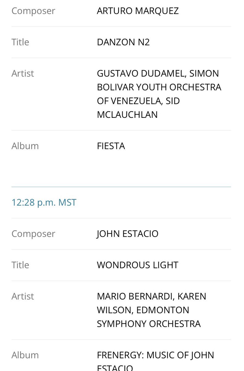“Wondrous Light” has advanced to the finals in About Time’s “Brightest and Best” on CBC Radio 2! This week it’s up against “Danzon No.2”. Listen at 12:15 local time and submit your choice before 23:59ET Dec.20, email AboutTime@cbc.ca with “Brightest and Best” in the subject line.
