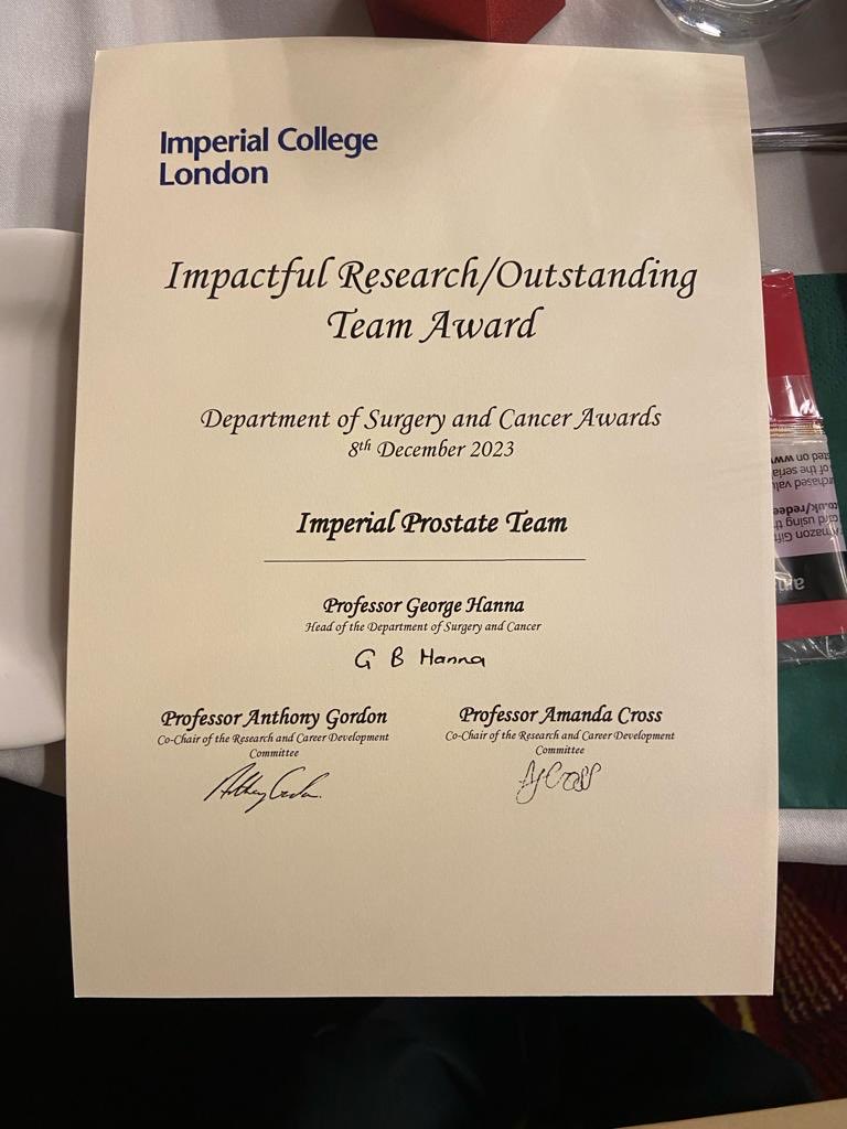 🎉 What a fantastic way to end the year at the @ImperialSandC Awards! Congratulations to everyone at @IP_London for their dedication and hard work in 2023! @imperialurology @imperialcollege @ImperialNHS