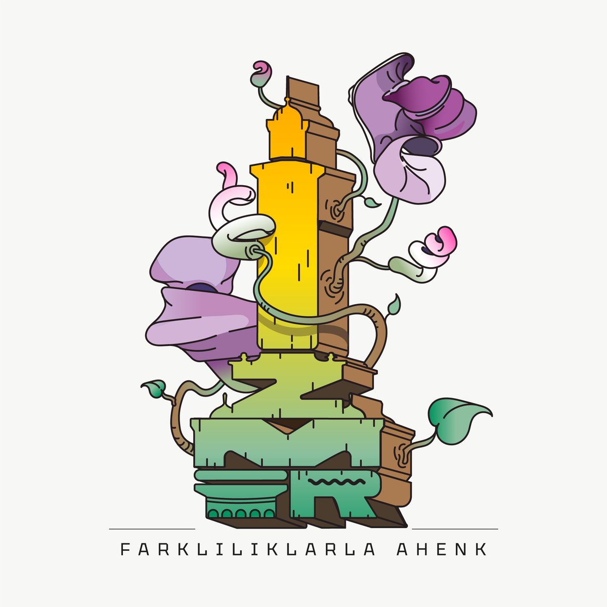 Odncuu's tweet image. In the  illustration contest on &quot;Harmony with Differences&quot; organized in Izmir,  my design &quot;Selluka&quot; was selected among the top 20 works and deemed  worthy of exhibition. Beloved Izmir! ❤️🌞For selected designs
beizmir.org/sergi 
#illustration #beizmir #designcontest #izmir