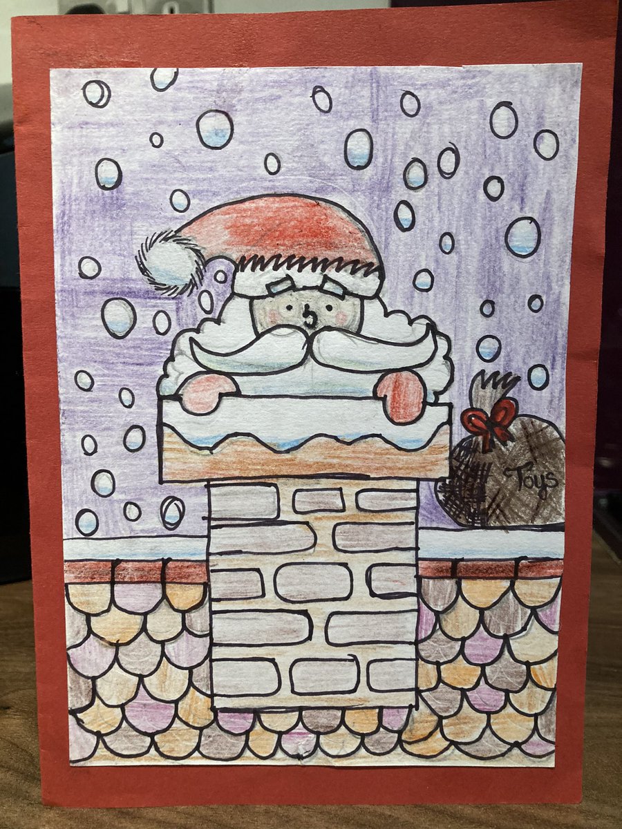 Clearly inspired one of my class to make me a homemade Christmas card as she’s used another #drawwithrob idea! @RobBiddulph 🎅🏻🎄