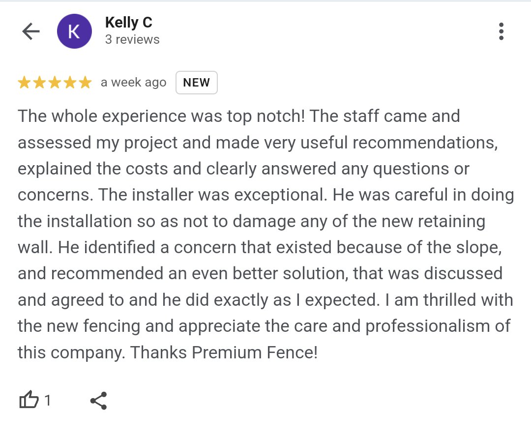 Thanks Kelly!
Premium Fence
Specialists. Trusted by over 5200 stratas since 1985.

#clientcare #clientsuccess #clients #reviews #customerexperience #customerfeedback #customersatisfaction #fenceinstallation