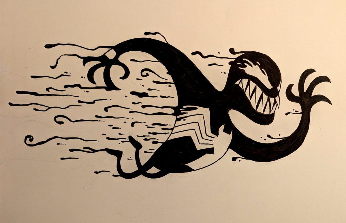 Venom! ⠀⠀⠀⠀⠀⠀⠀⠀⠀ ⠀⠀⠀⠀⠀⠀⠀⠀⠀

#venom #marvel #marvelcomics #comicbook #comicart #kidlitart #penandink #originalart #symbiote #eddiebrock