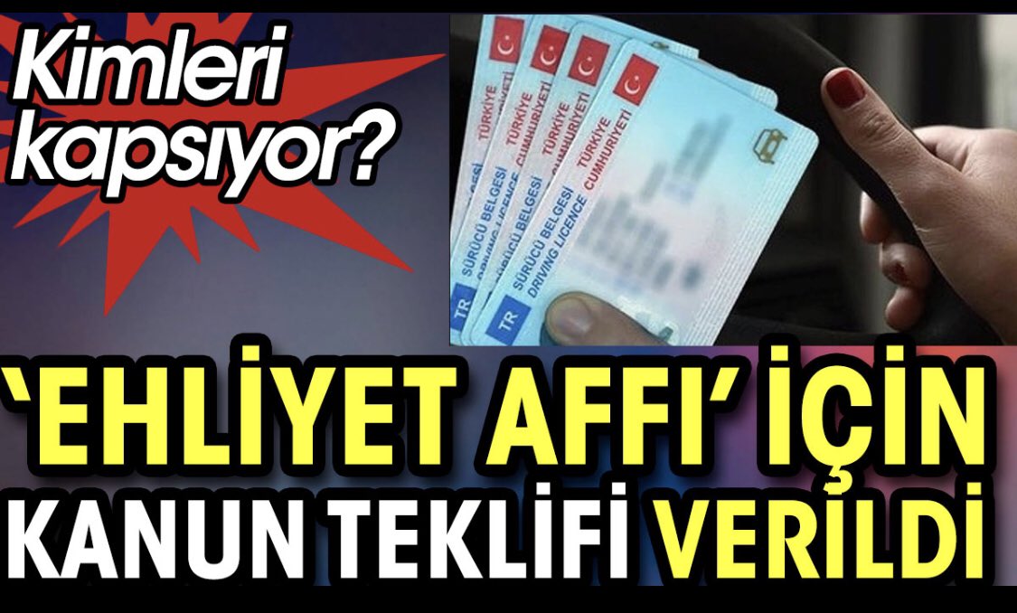 Sn @M_Sarigul kanun teklifi verdi Meclise daha neyi bekliyor Herkes ikinci bir şansı hak eder @yilmaztunc TbmmEhliyet AffınıÇözer