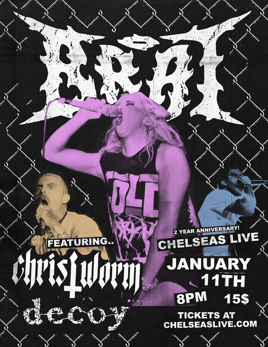 playing at <a href="/ChelseasLiveBR/">Chelsea’s Live</a> with <a href="/BRAT504/">BRAT</a> and <a href="/christworm_band/">christworm_band</a> 🎫‘s avaliable at Chelseaslive.com