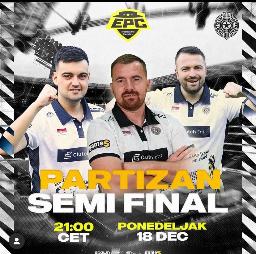 #eFootball2024 

⚫️⚪️SEMI - FINALS⚫️⚪️

Tonight we gonna fight for spot in finals in EPC efootball league! 🔥

Support your   ⚫️⚪️ team and take a  part 💪🏻 live on <a href="/tvarenaesport/">TV Arena Esport</a> 

<a href="/boki_todor/">Bojan Todorović - boki_todor</a> 
<a href="/Roksic22/">Marko Roksic</a> 
<a href="/kepapfc/">KepaPFC</a> 

🏆<a href="/BeoEsport/">Balkan eSport Organisation</a>  EPC league
⏰ 21:00 CEt
📺 youtube.com/@TVARENAESPORT…