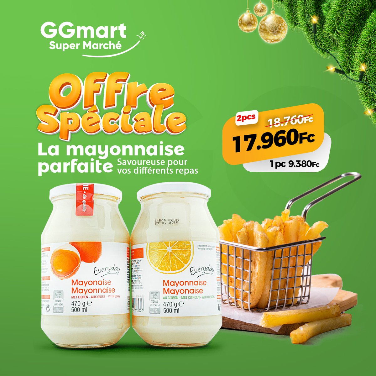 Offres spéciales sur nos mayonnaise Everyday et Culino, celle-ci est pour les amoureux des bonnes Mayo 😋
 #kinshasa #RDC #supermarket #promotion #congolese #lifeinafrica #foodlovers #promo #congotoglobal #ggmart #ggselect #recipe #gghyper #congokinshasa #kincity #drc #drinks