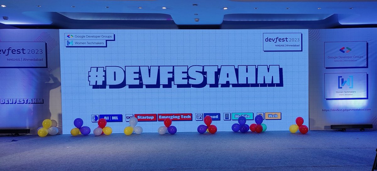 Ecstatic to have been part of #DevFestAhm as a crew member!🚀
Incredible event, fantastic energy and a community that's truly shaping the future of tech. 
A narrative of my experience.🧵

@GDGAhmedabad @WTMAhmedabad
#DevFest #DevFestIndia #DevFest23 #DevFest2023 #DevFestAhmedabad