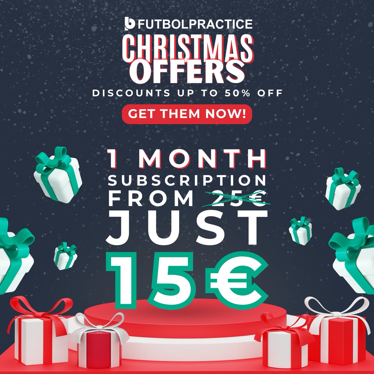 Kick off the Holidays with Exclusive FUTBOLPRACTICE SUBSCRIPTION Deals!  UP TO 50% OFF!
 bit.ly/3Gj0I5W
 Explore Futbolpractice Studio and get to know our top-notch Football Modelling Platform