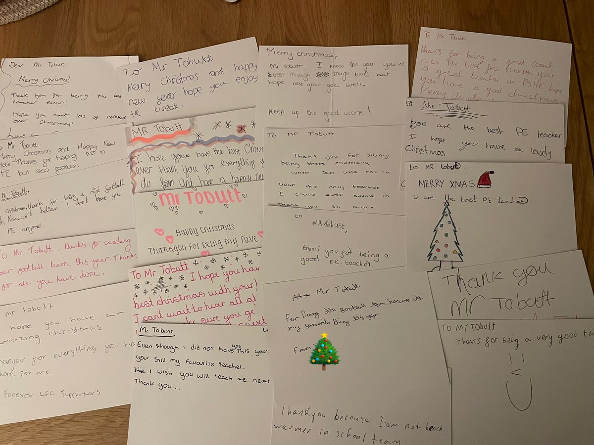 First day of the Christmas holidays and a chance to read the end of term cards from the pupils; so grateful for the messages of support and well wishes in what has been the toughest of years.. Wishing you all a very Happy Christmas 🎅🏼🎄🫶🏻❤️