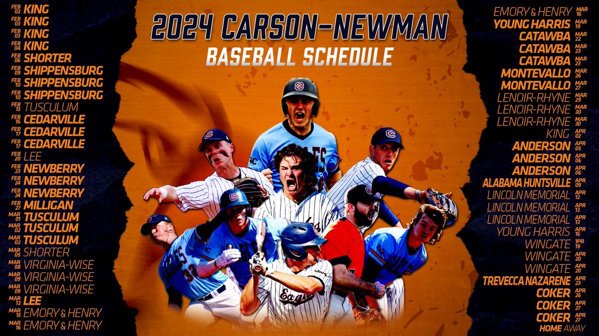 Carson-Newman Athletics (@cn_eagles) on Twitter photo 3⃣3⃣home games
Plenty of chances to see <a href="/CNBaseball/">Carson-Newman Baseball</a> at the Silver Diamond Baseball Complex in 2024!
📰bit.ly/41sRZIa 3⃣3⃣home games
Plenty of chances to see <a href="/CNBaseball/">Carson-Newman Baseball</a> at the Silver Diamond Baseball Complex in 2024!
📰bit.ly/41sRZIa