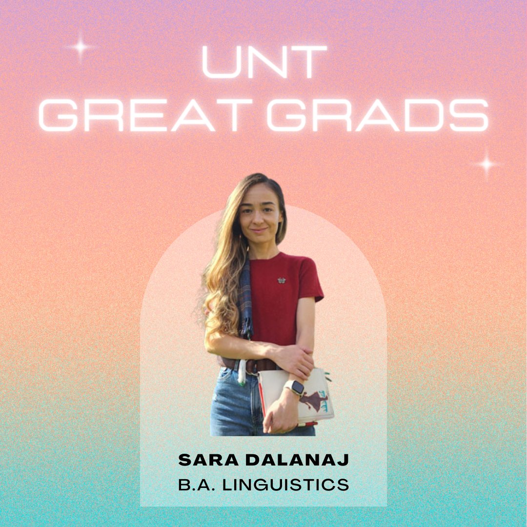 Learn about Sara’s research on the Albanian dialect Gheg and what makes her a UNT Great Grad: ci.unt.edu/great-grads

#UNTCOI #UNTGreatGrad #UNTLING #UNT #UNTresearch #UNT23 #Albania #Gheg #Linguistics #Morphology