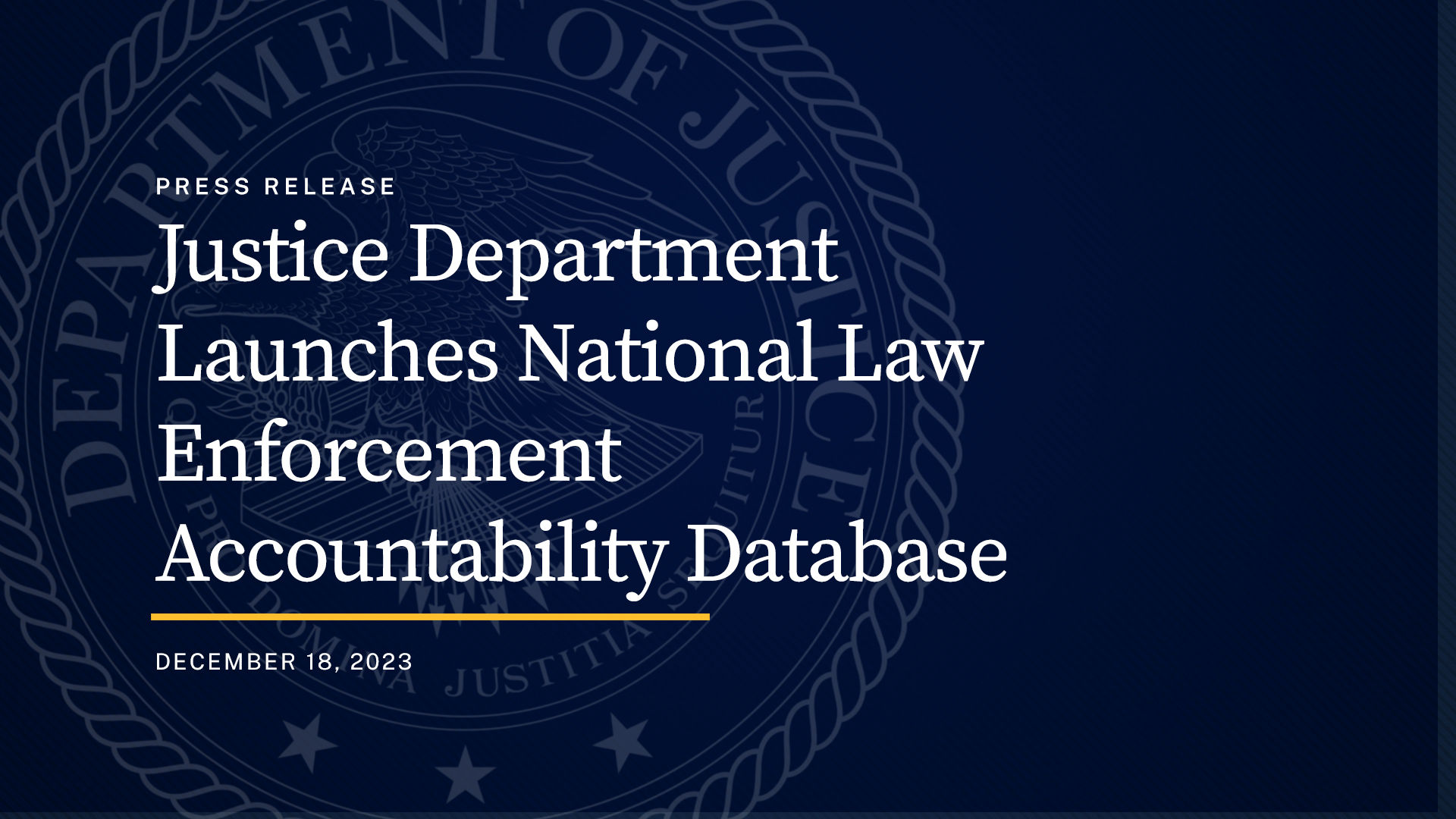 Picture of National Law Enforcement Accountability Database