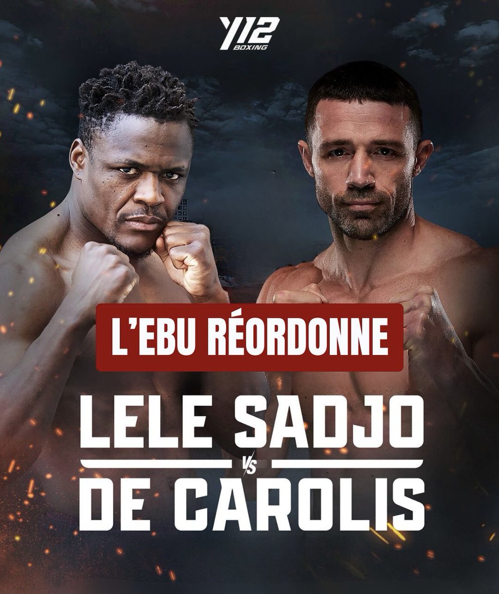 🚨 **Championnat d’Europe des Super Moyens** 🥊

Lele Sadjo 🇫🇷 vs De Carolis 🇮🇹 RÉORDONNÉ

✅ **Y12 BOXING** garde ses droits d'organisation
📆 Rendez-vous à Paris, en Mars 2024

#Boxing #LeleSadjo #DeCarolis #EBU