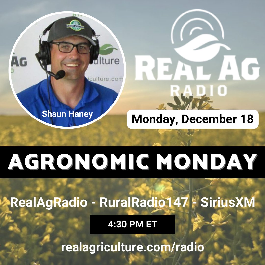 Hello #AgronomicMonday! Tune in to #RealAgRadio at 430 E on @RuralRadio147 as host @ShaunHaney is joined by @WheatPete to discuss a number of topics. Also hear about the Lamborghini tractor coming to NA for 2024 & TAFE hydrogen-powered tractor from #Agritechnica2023