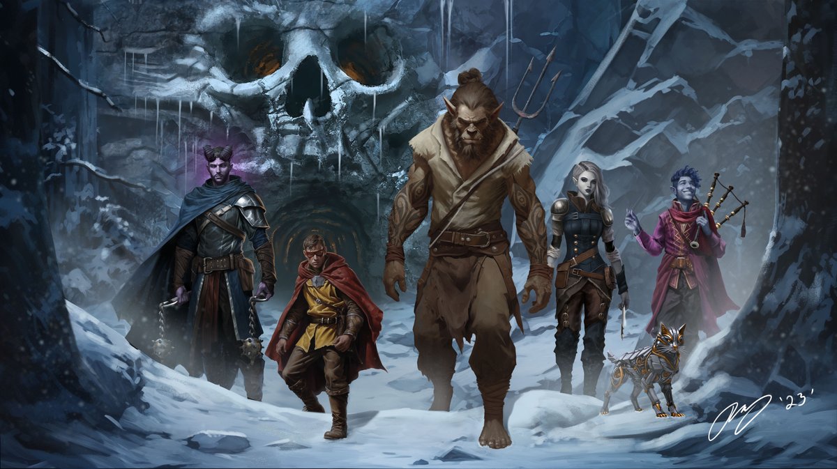 KGoinsGraphics's tweet image. So happy to finally show off my newest adventure party. This is an amazing group of players who made up an amazing group of characters! Catch us Sundays at 7 EST twitch.tv/nerdyknots
#digitalartwork #adventureparty #commission #digitalart #dungeonsanddragons