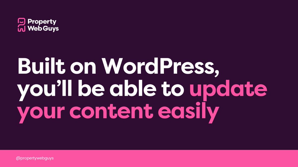 We are a 𝗨𝗞 𝗯𝗮𝘀𝗲𝗱 𝗰𝗼𝗺𝗽𝗮𝗻𝘆 with an experienced, in-house team. Built on WordPress, you’ll be able to 𝘂𝗽𝗱𝗮𝘁𝗲 𝘆𝗼𝘂𝗿 𝗰𝗼𝗻𝘁𝗲𝗻𝘁 𝗲𝗮𝘀𝗶𝗹𝘆. mtr.cool/fjzgitmrfv #propertywebguys