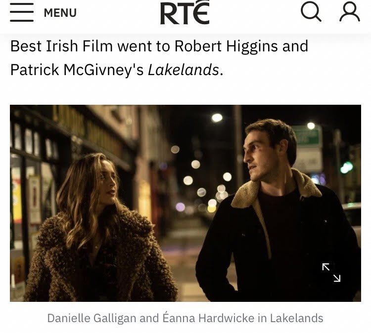 Very grateful to have ‘Lakelands’ named the Dublin Film Critics Circle’s Best Irish Film for 2023. Big thank you to everyone who voted for the film. 🙏 rte.ie/entertainment/…