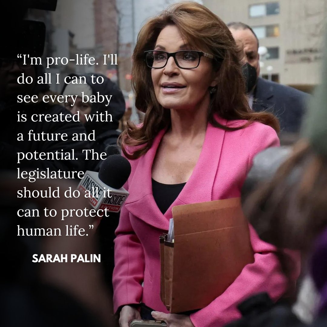 Politician Sarah Palin has always been open with her views against abortion. “I believe that no matter what mistakes we make as a society, we cannot condone ending an innocent life.”