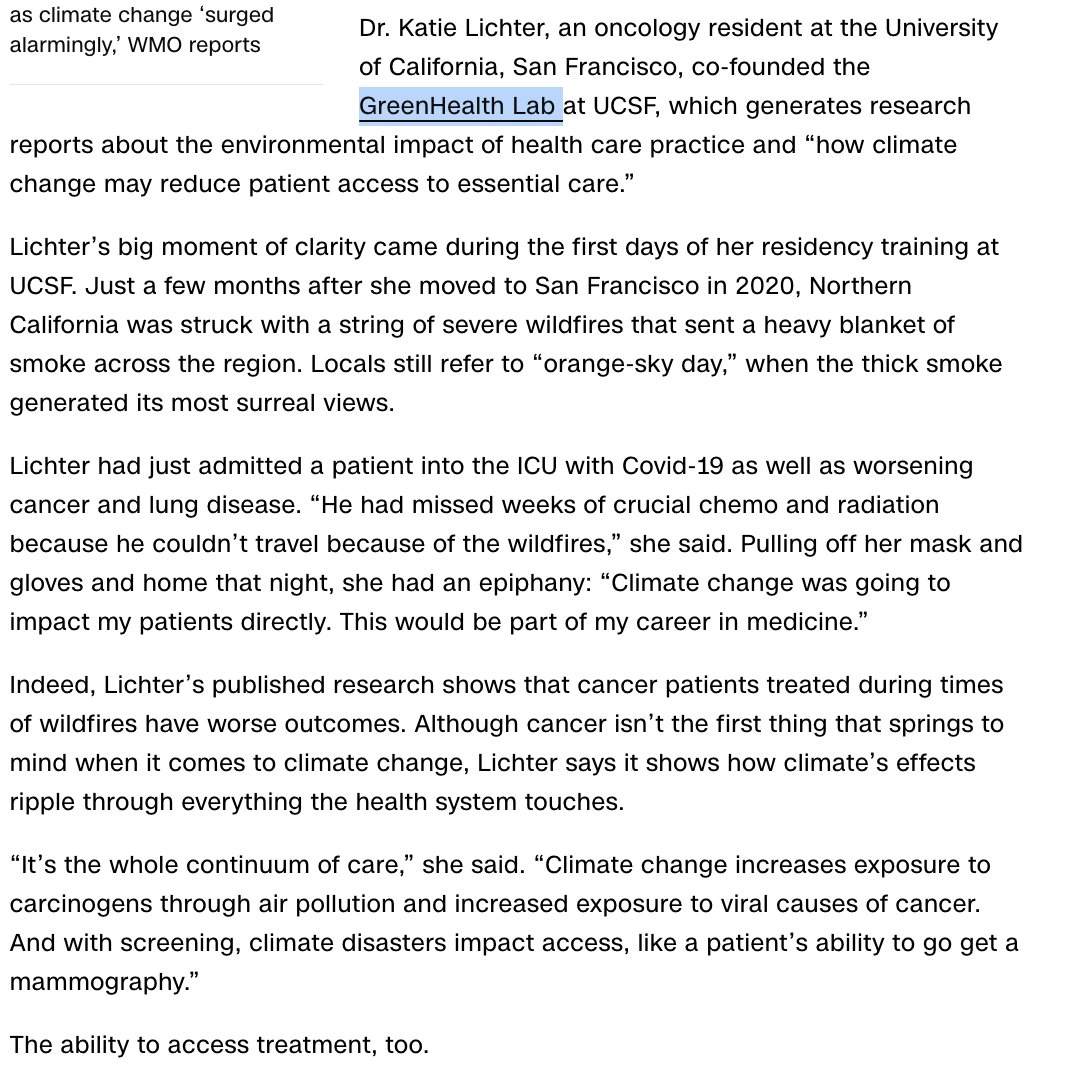 🙏 @CNN for recognizing the emerging field of 'climate doctors' - proud to have been able to contribute & immensely inspired by climate MD trainees of #GreenHealthLab who are equipping the field with data/tools for #ClimateReadiness & @CUMedicalSchool for pioneering this space!