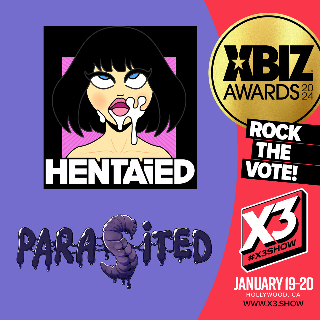 #rockthevote for your fave Specialty Site of the Year EVERY DAY thru Jan 20 in @xbizawards—you have two choices…@Hentaied1 AND @parasited_xxx! Go to xbizawards.xbiz.com/polls/XA24-06.…, look for the Hentaied & Parasited logo, click one, & smash the Submit Vote button!