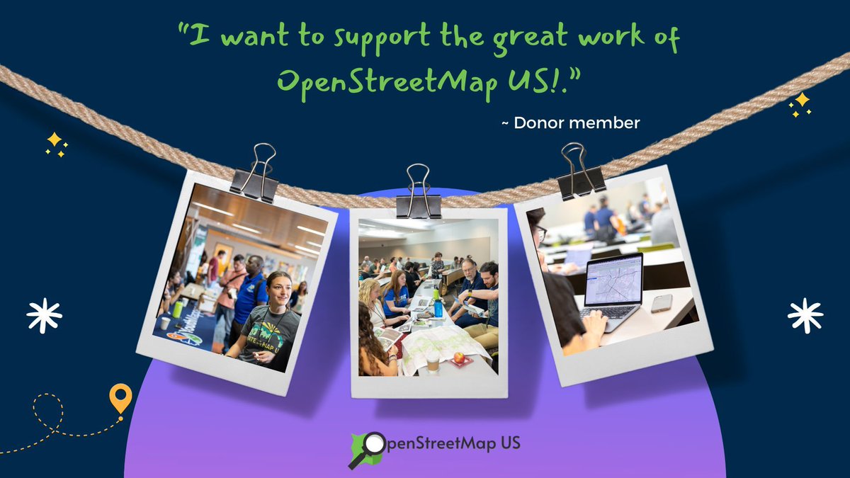 😊  Thank you to our newest donor member! 

#MemberMonday #MappyMonday #OpenStreetMap #OpenStreetMapUS