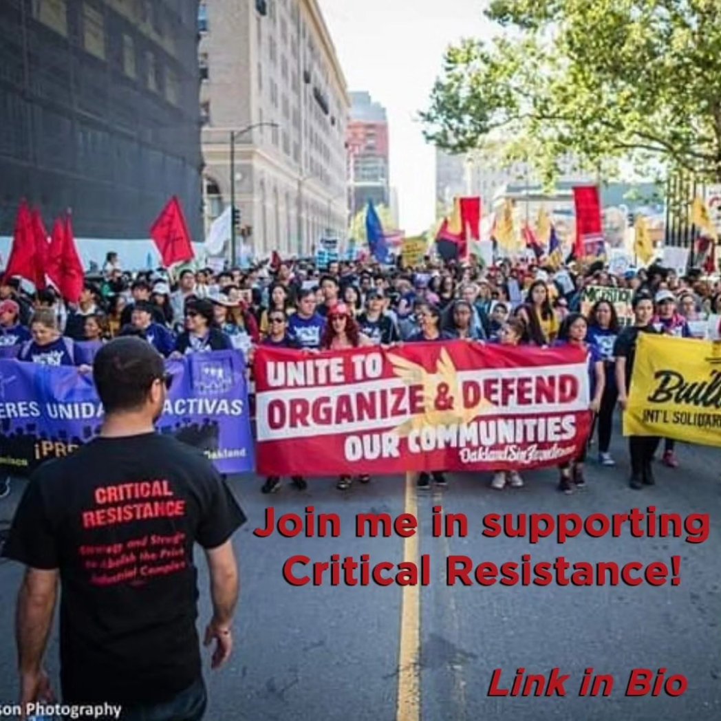 For the past decade, I've had the honor of being a co-director of @C_Resistance, an organization that has been my cherished political home. Join me today in supporting CR and keeping us and our abolitionist organizing strong! criticalresistance.networkforgood.com/projects/21497…