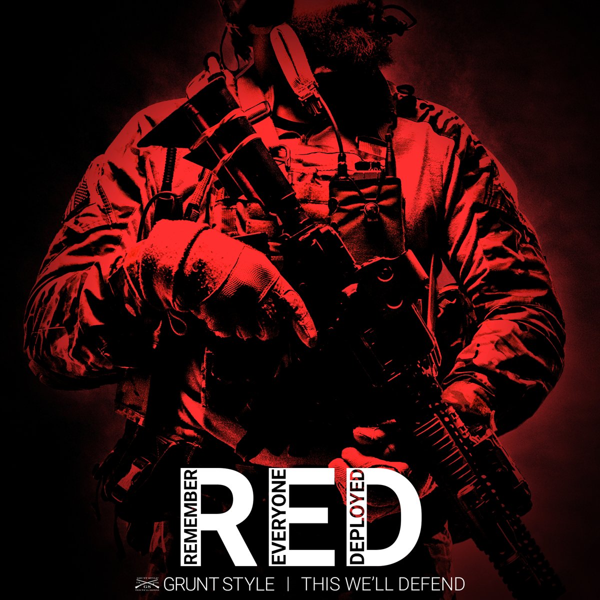 It's Red Friday, We remember our brothers and sisters still all over the world, far from home, putting in work. Join us on Fridays, wear a RED shirt, and show America that we have not forgotten and will never forget. On Friday, we Remember Everyone Deployed.