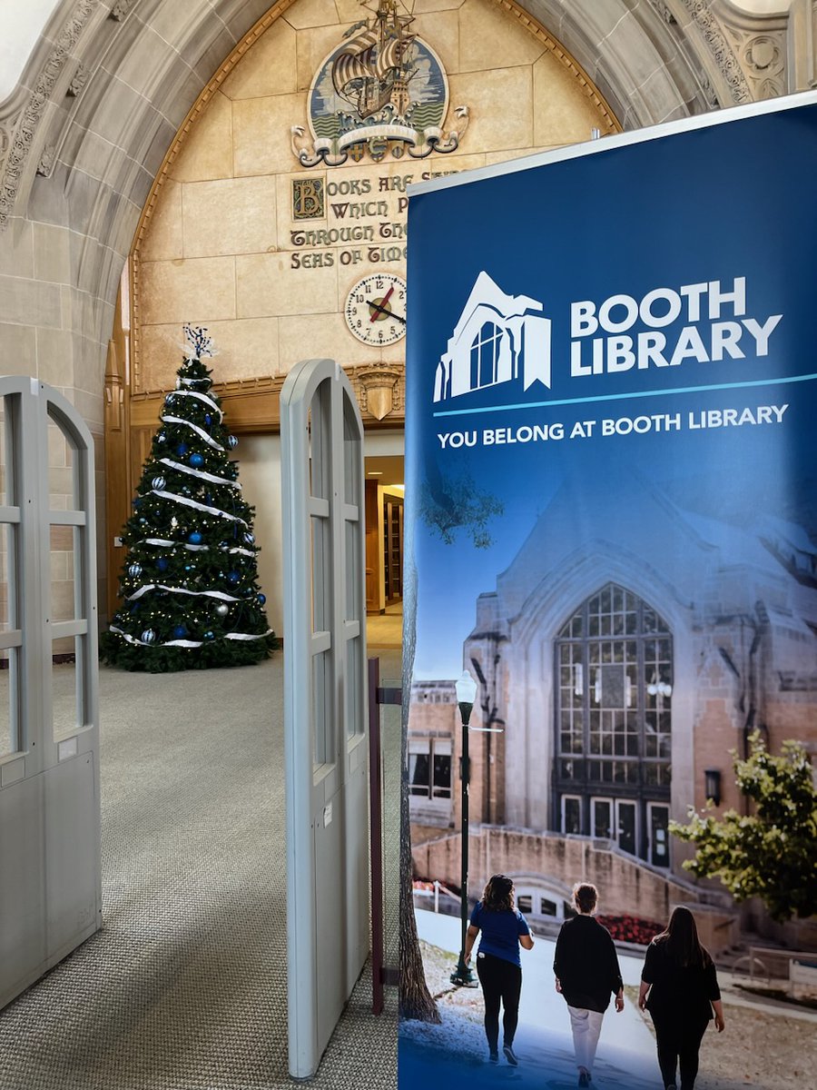 Reminder- Booth Library will have modified hours this week. From December 18th to December 22nd, the library will be open from 8 a.m. to 5 p.m.