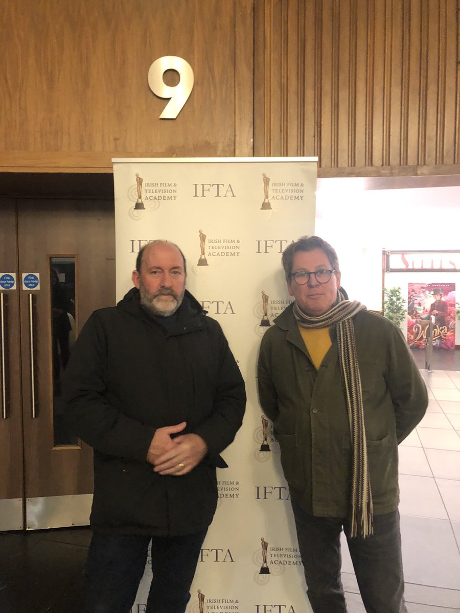 Aine Moriarty, IFTA CEO, hosts a Q&A with director Pat Collins following our Academy screening of That They May Face The Rising Sun. Pat also pictured with producer Brendan J Byrne.