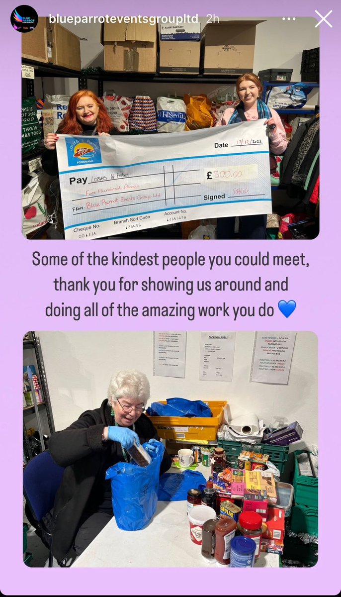 Delighted to help loaves and fishes this month