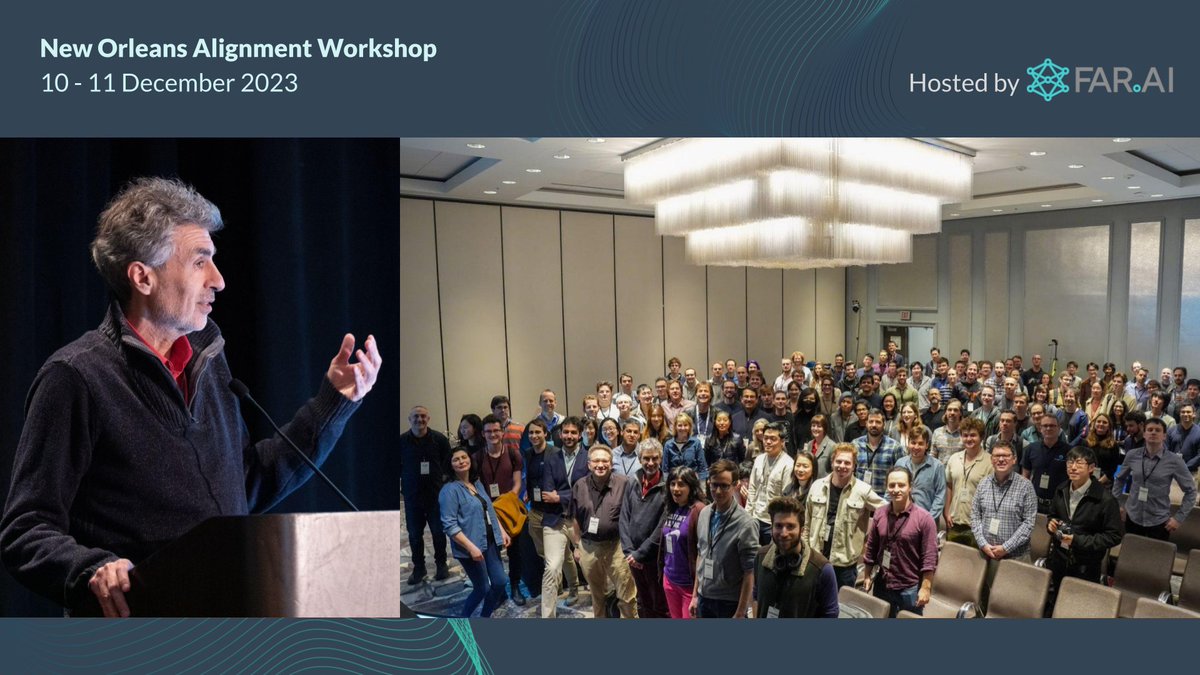 🎉 Reflecting on a fantastic #NeurIPS2023 #AIAlignment Workshop! 🚀

🙌 149 attendees energized the main event
🌃 500+ at our Monday social
🧠 12 talks, 25 lightning talks
🔑 Keynote by Yoshua Bengio
🤔 What inspired you the most? Share your thoughts!