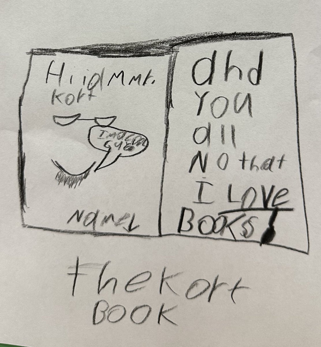 A second grader had reimagined me as a book!!! 😂