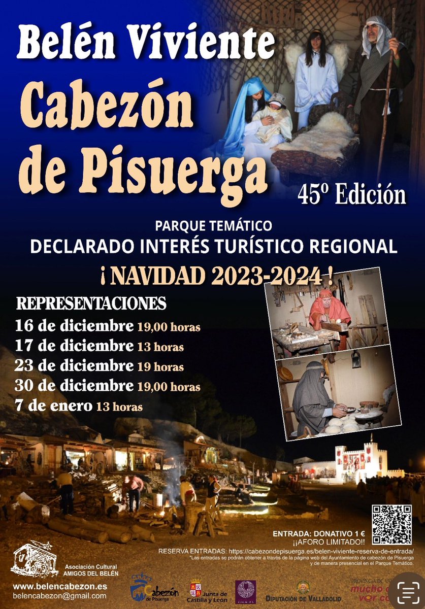Belén Viviente en Cabezón de Pisuerga( Valladolid) Fiesta de Interés Turístico Regional 🙌

En Navidad,vamos a #pueblear 

provinciadevalladolid.com